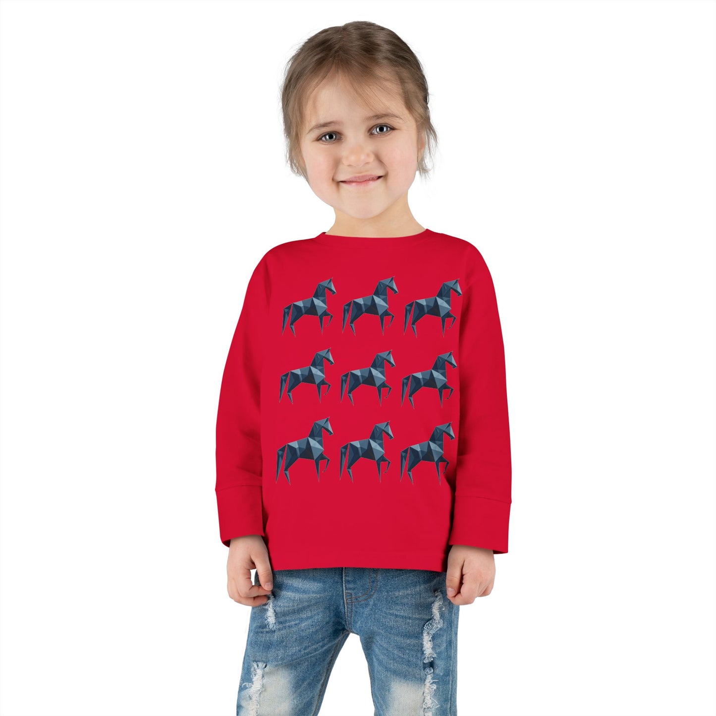 Horse Long Sleeve Toddler Tee (Lone Wolf)