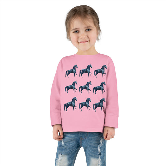 Horse Long Sleeve Toddler Tee (Lone Wolf)